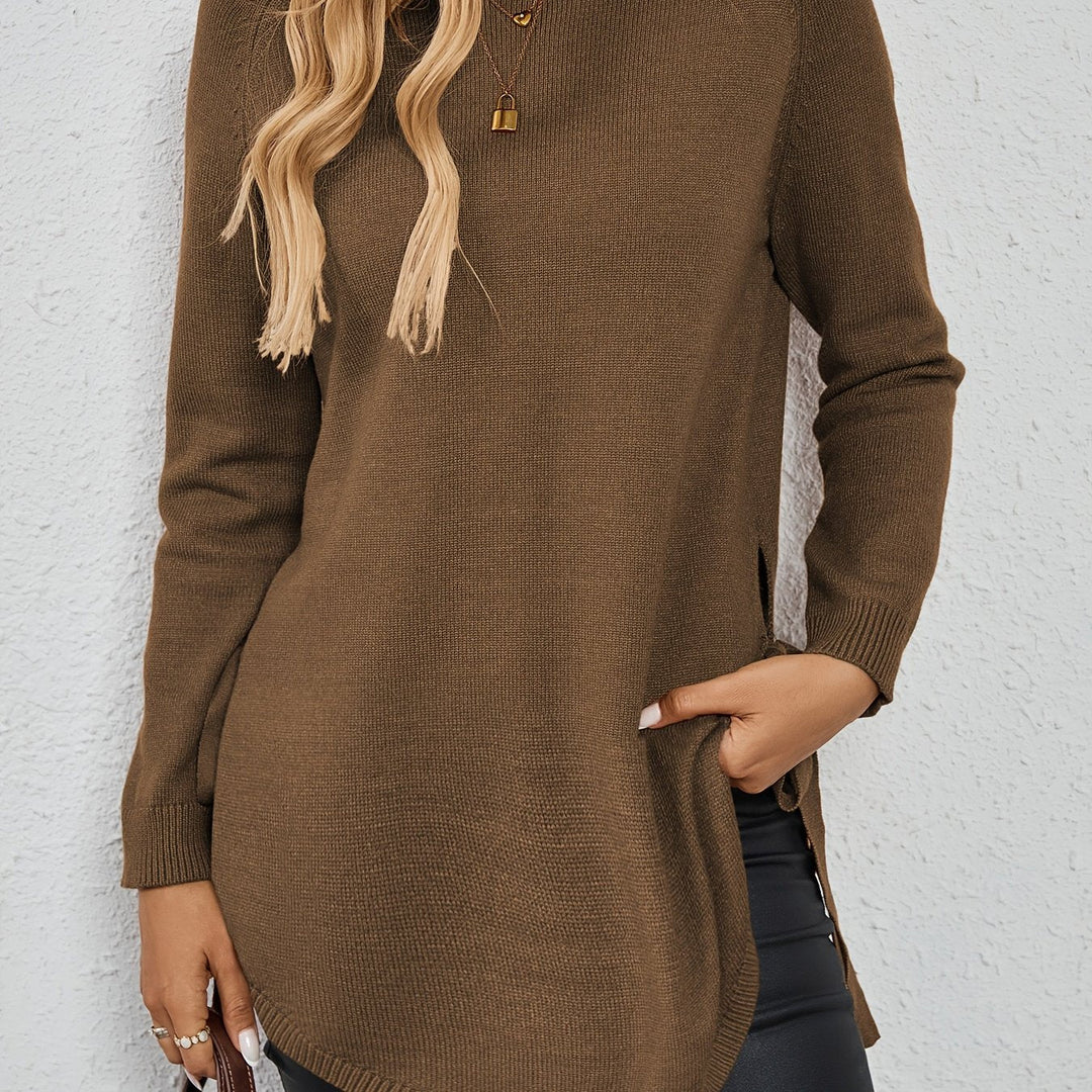 Wilhelmina | Women's Relaxed Side Slit Longline Sweater