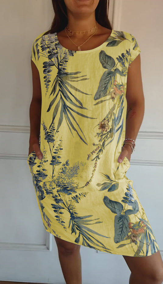 Gabriella | Women Casual Leaf Print Summer Dress