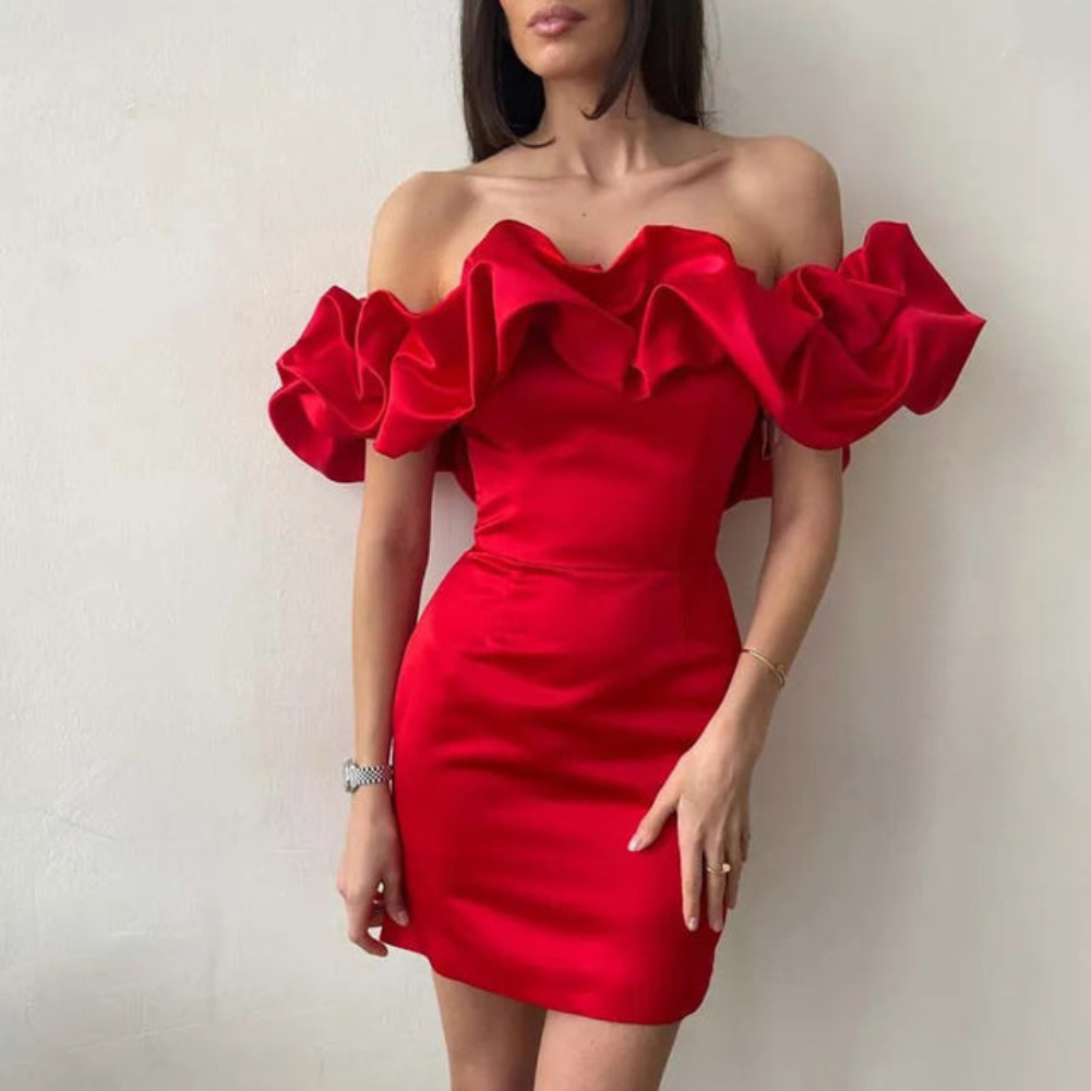 Ella  | Women Wedding Guest Ruffle Mini Dress