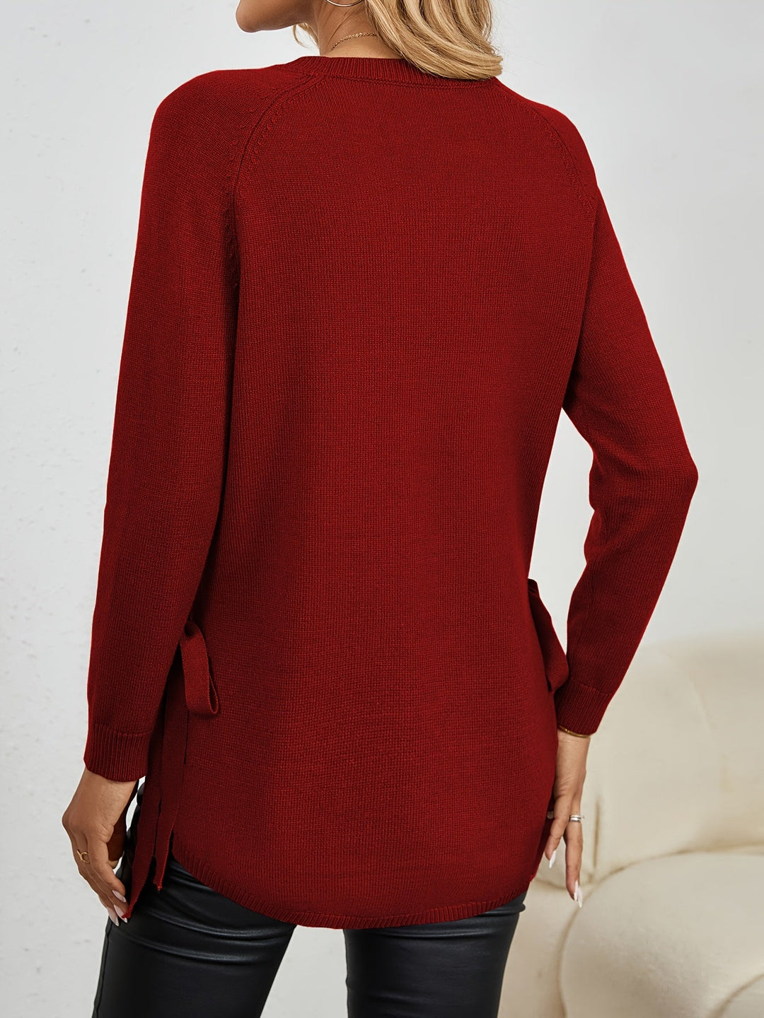 Wilhelmina | Women's Relaxed Side Slit Longline Sweater