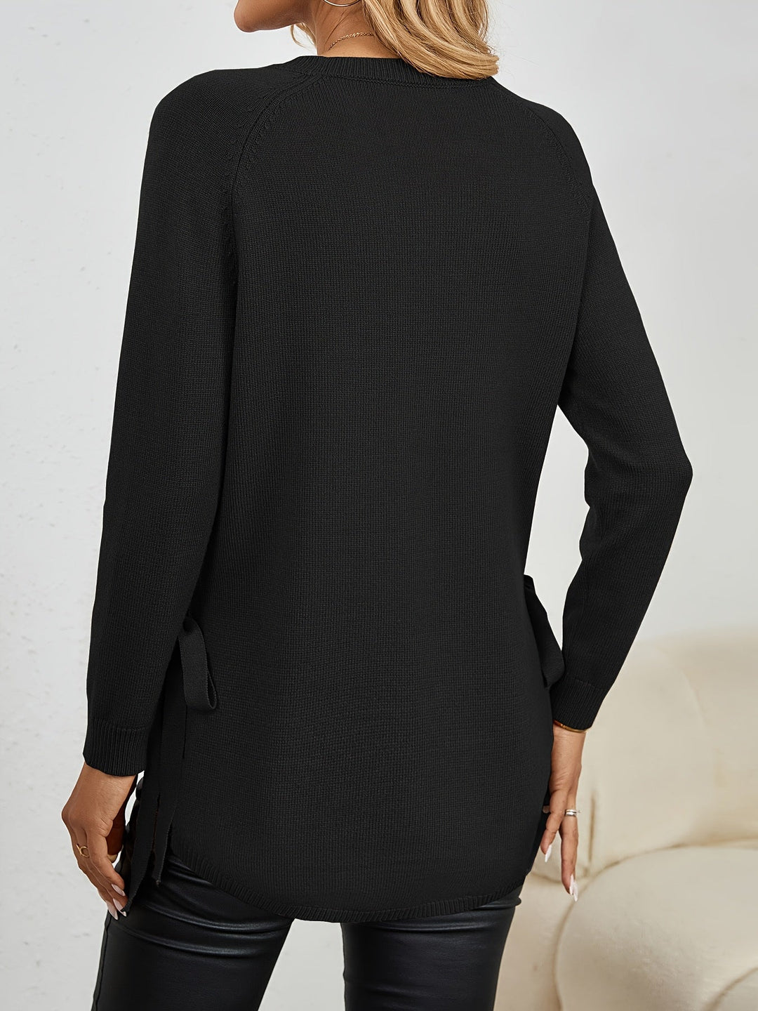 Wilhelmina | Women's Relaxed Side Slit Longline Sweater