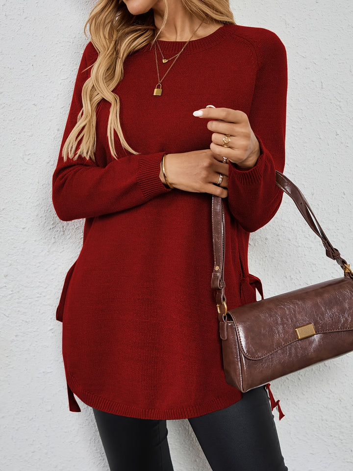 Wilhelmina | Women's Relaxed Side Slit Longline Sweater