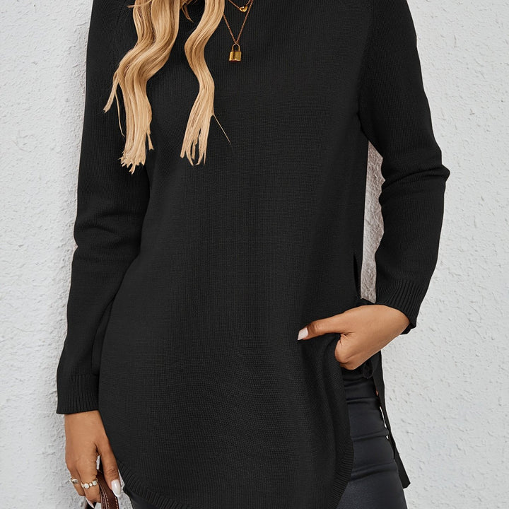 Wilhelmina | Women's Relaxed Side Slit Longline Sweater