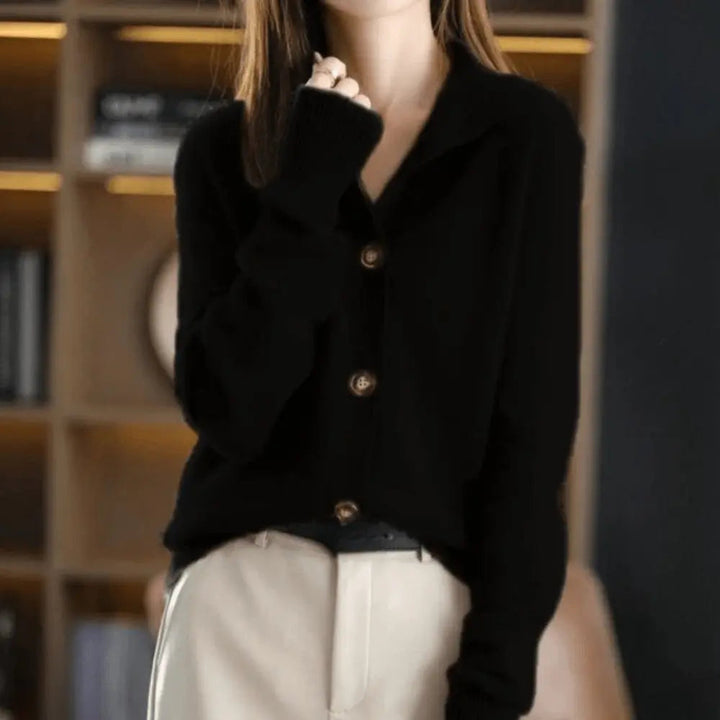 Adeline | Women's Fitted Collared Button Front Cardigan