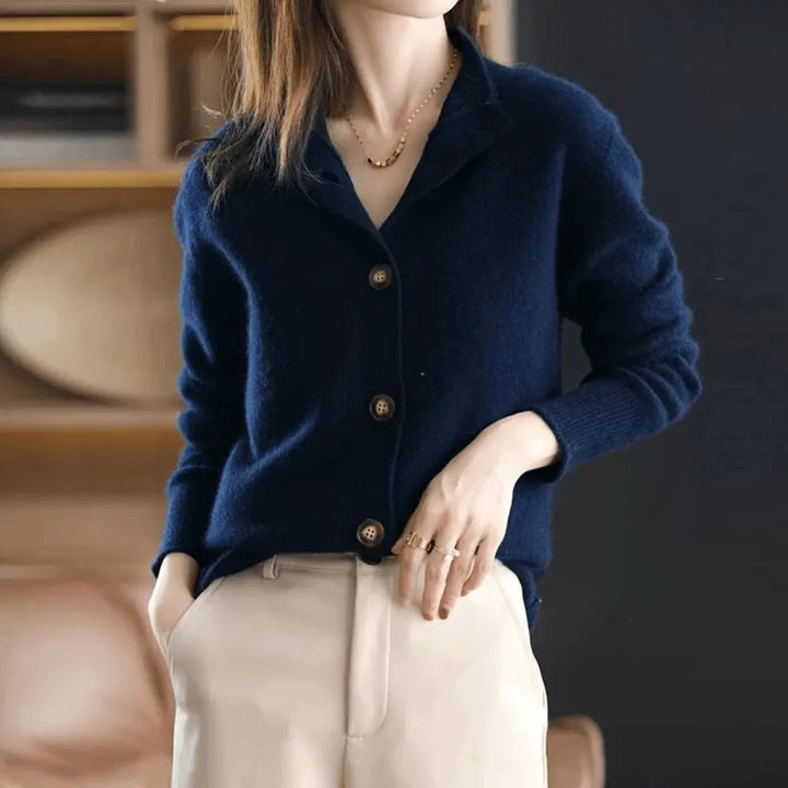 Adeline | Women's Fitted Collared Button Front Cardigan