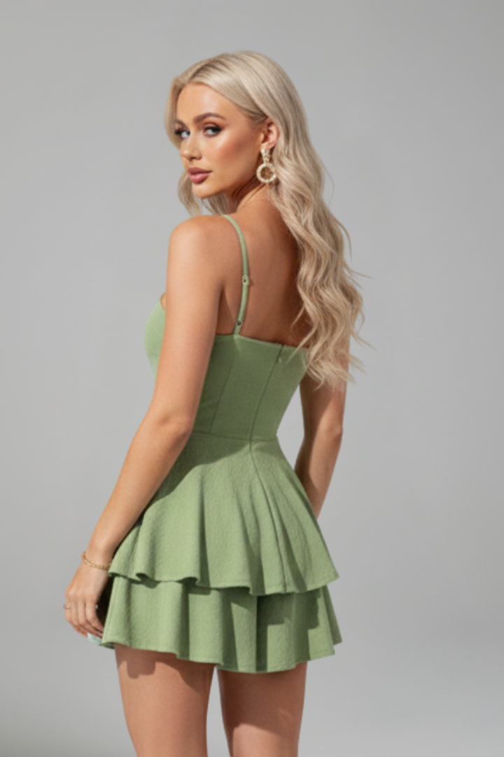 Alisa | Elegant Women’s cocktail Ruffle Mini Dress