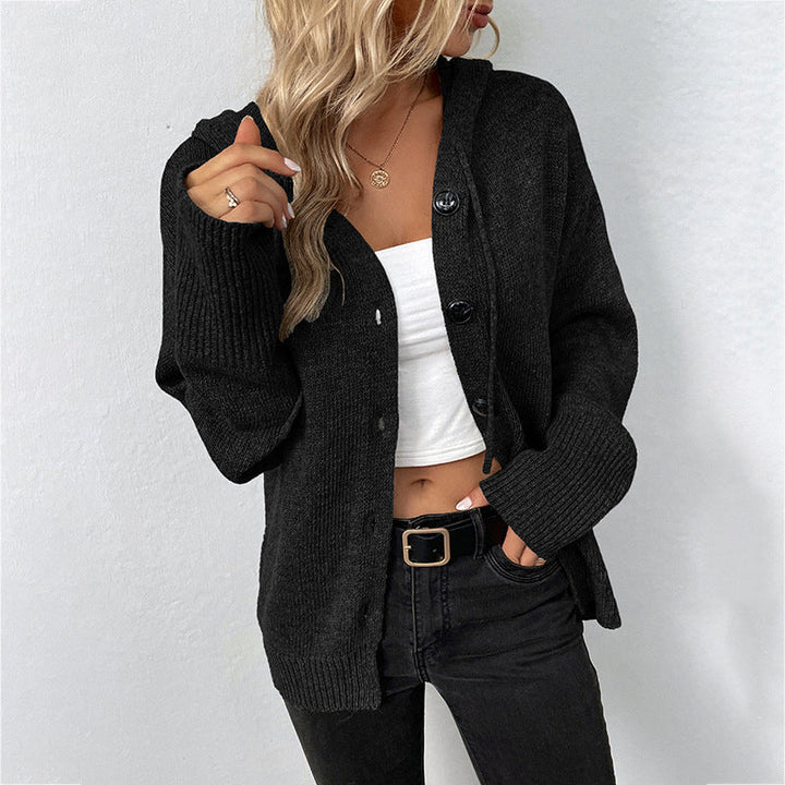 Beatrix | Women's Hooded Button Front V-Neck Cardigan