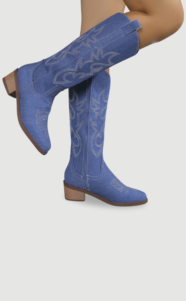 Billie | Women's Boho Pointed-Toe Knee-High Cowboy Boots