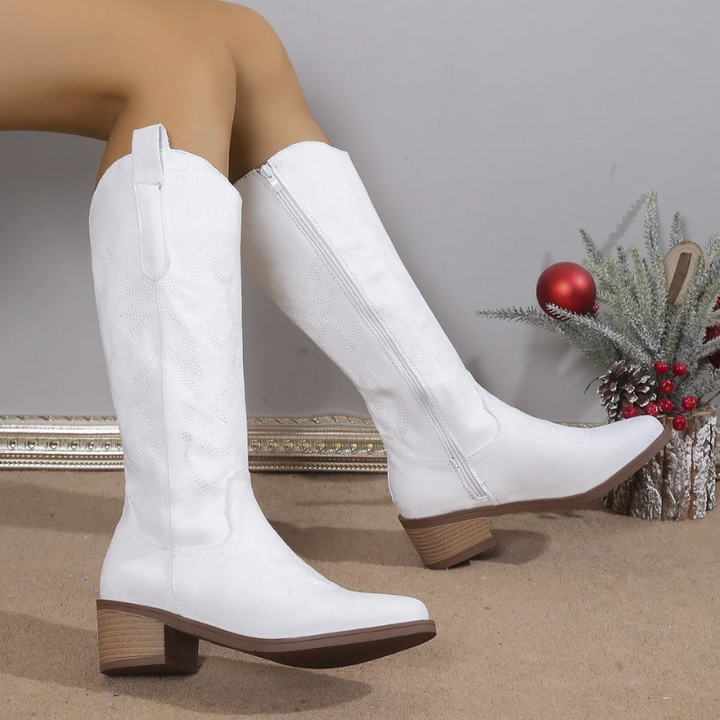 Billie | Women's Boho Pointed-Toe Knee-High Cowboy Boots