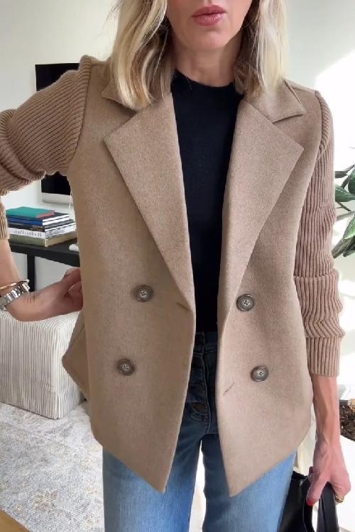 Celeste | Women's Tailored Knit-Sleeve Blazer