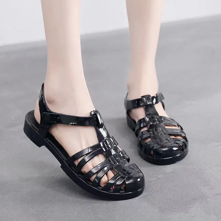Chantal | Women's Summer Glitter Strappy Flat Jelly Sandals