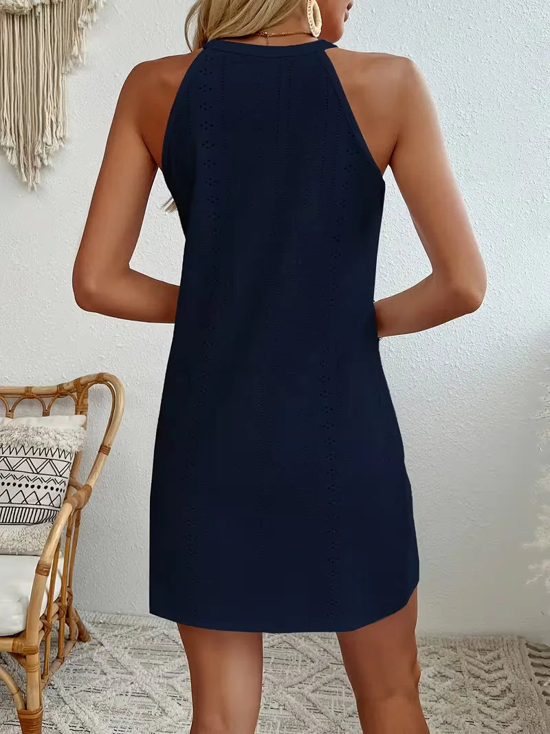 Clara | Women's Boho Flower Halter Neck Mini Dress