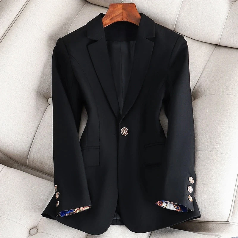 Clara | Women's Lapel Collar One-Button Fitted Blazer