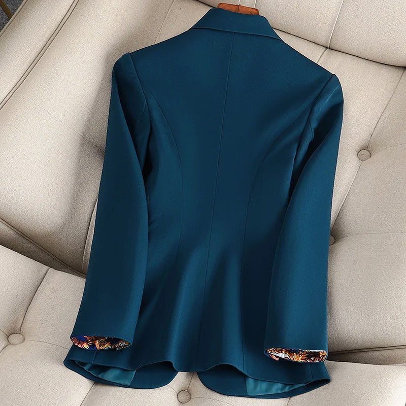 Clara | Women's Lapel Collar One-Button Fitted Blazer