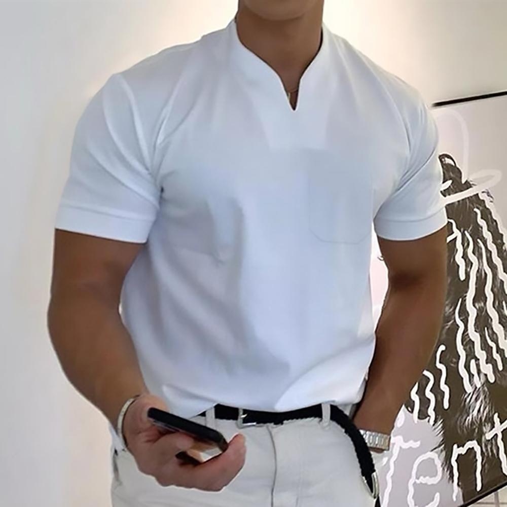 Declan | Men's Mandarin-Collar Short-Sleeve Polo Shirt