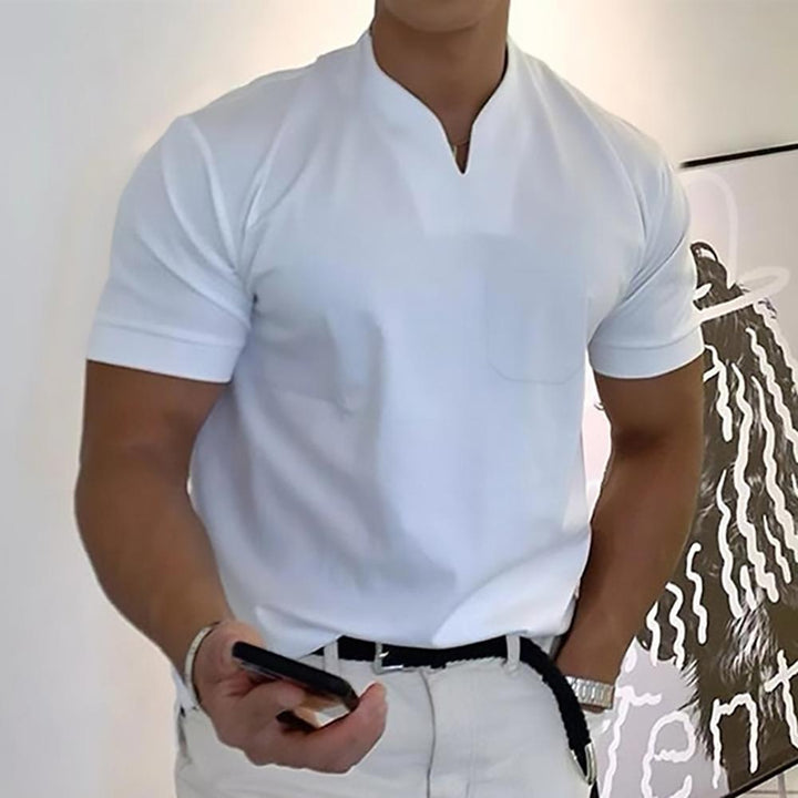 Declan | Men's Mandarin-Collar Short-Sleeve Polo Shirt