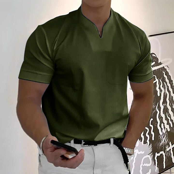Declan | Men's Mandarin-Collar Short-Sleeve Polo Shirt