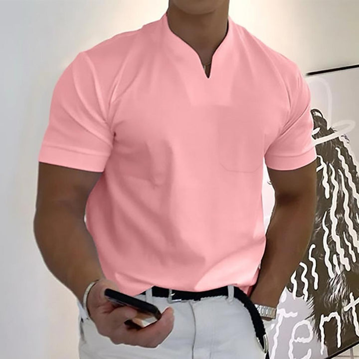 Declan | Men's Mandarin-Collar Short-Sleeve Polo Shirt