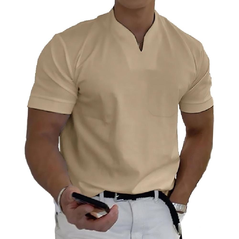 Declan | Men's Mandarin-Collar Short-Sleeve Polo Shirt