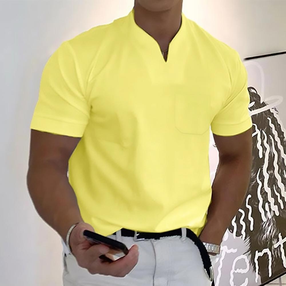 Declan | Men's Mandarin-Collar Short-Sleeve Polo Shirt