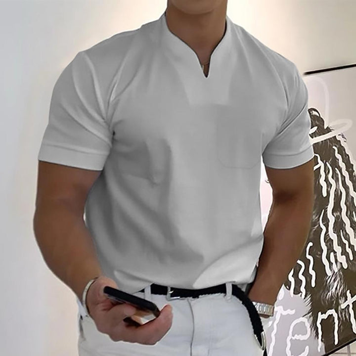 Declan | Men's Mandarin-Collar Short-Sleeve Polo Shirt