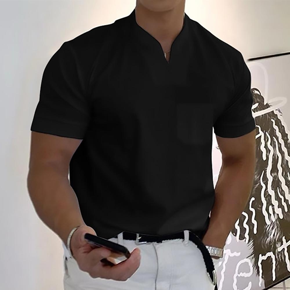 Declan | Men's Mandarin-Collar Short-Sleeve Polo Shirt