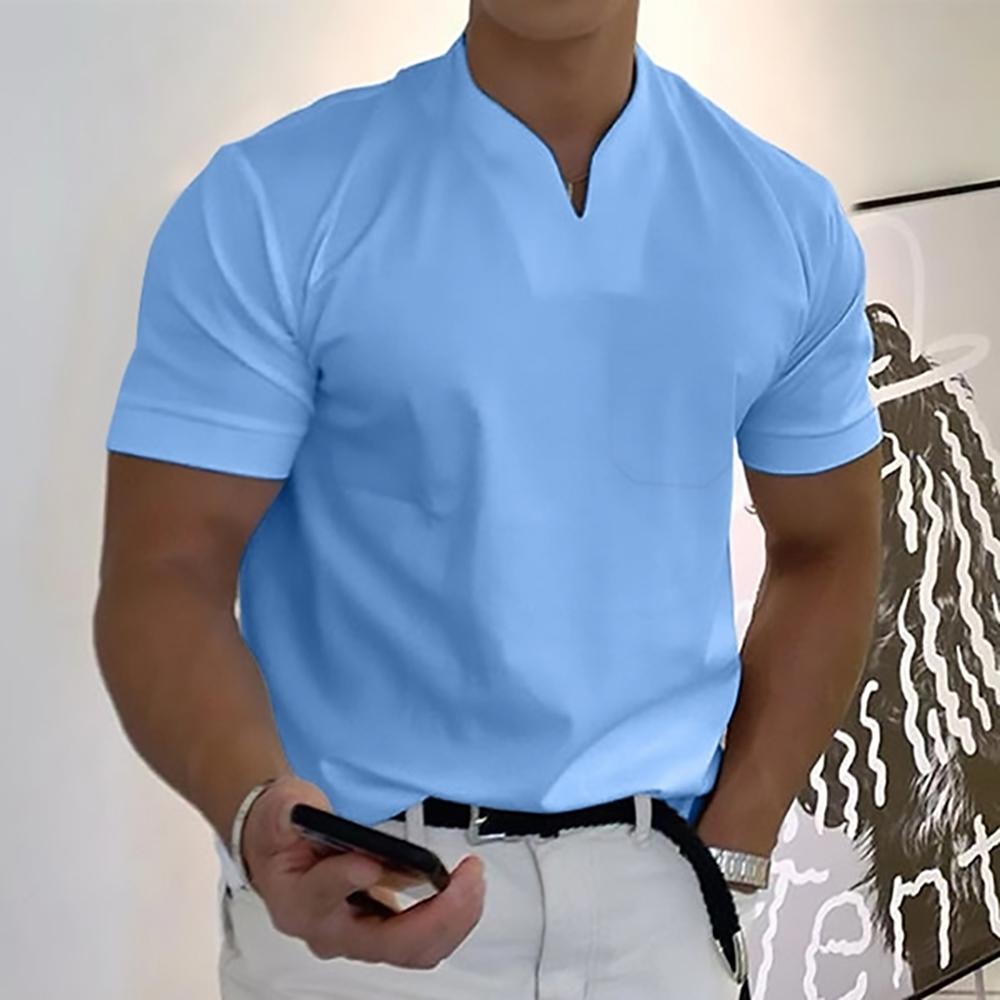 Declan | Men's Mandarin-Collar Short-Sleeve Polo Shirt