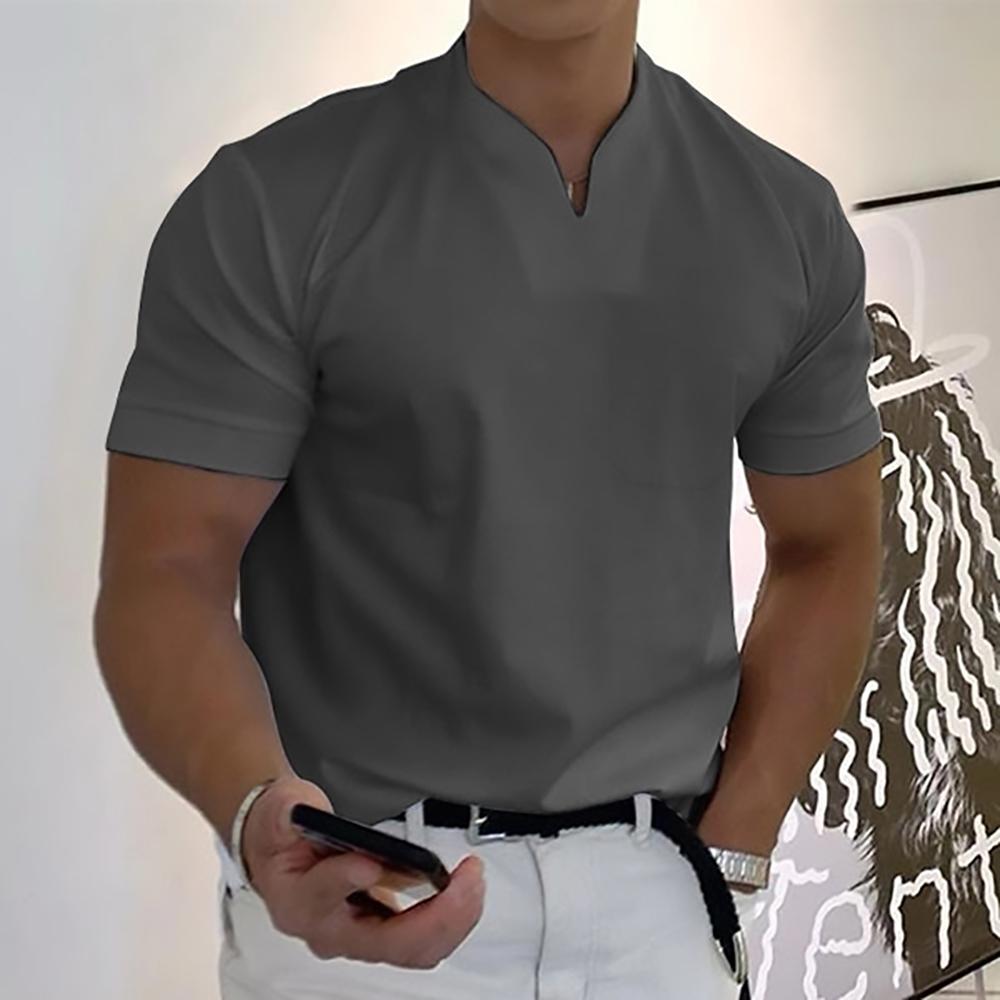 Declan | Men's Mandarin-Collar Short-Sleeve Polo Shirt