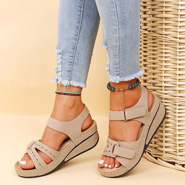 Evelyn | Women's Orthopedic Adjustable Strap Platform Sandals