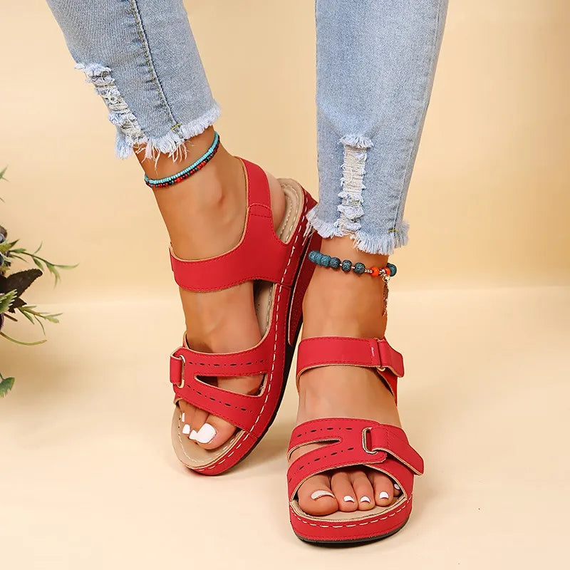 Evelyn | Women's Orthopedic Adjustable Strap Platform Sandals