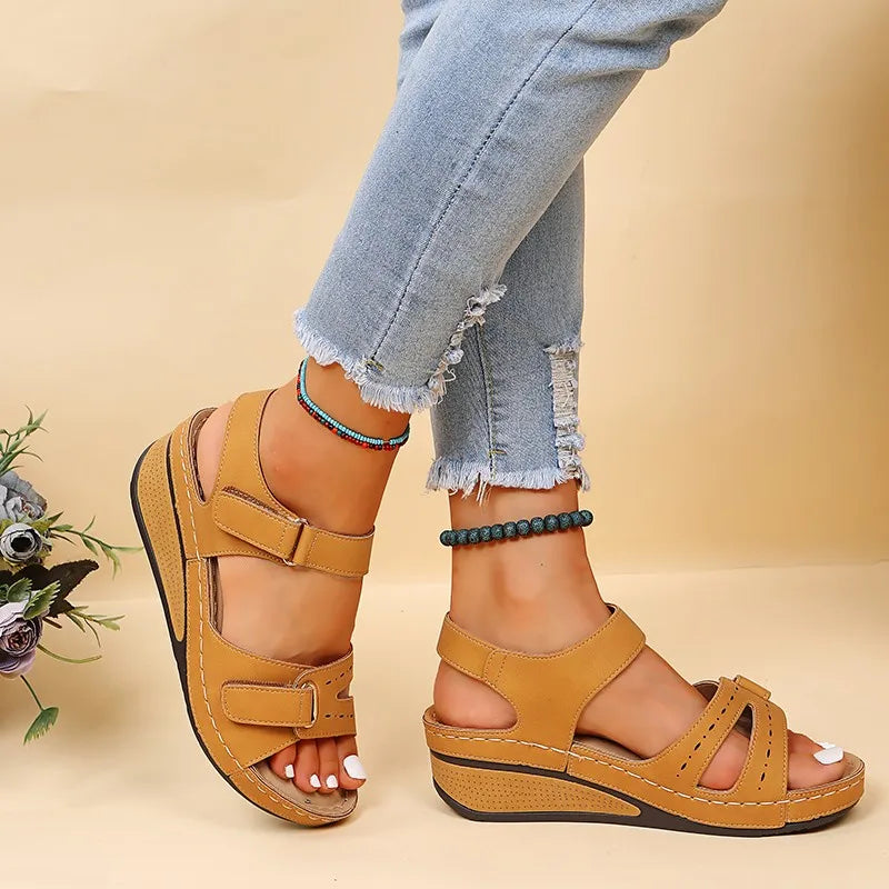 Evelyn | Women's Orthopedic Adjustable Strap Platform Sandals