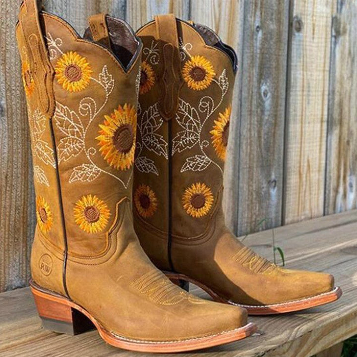 Flora | Women's Boho Knee-High Orthopedic Cowboy Boots