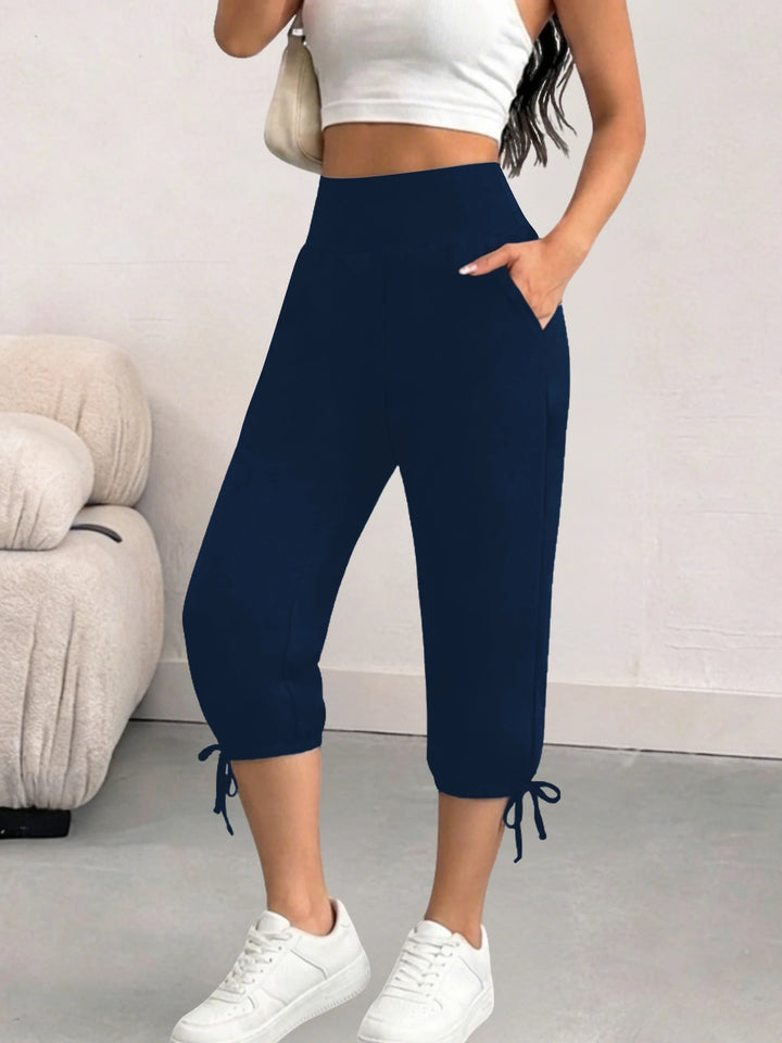 Freya | Women's Active Side Pocket Knit Joggers Capri Pants