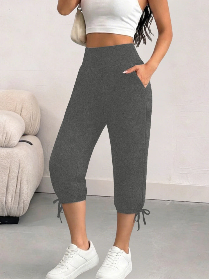 Freya | Women's Active Side Pocket Knit Joggers Capri Pants