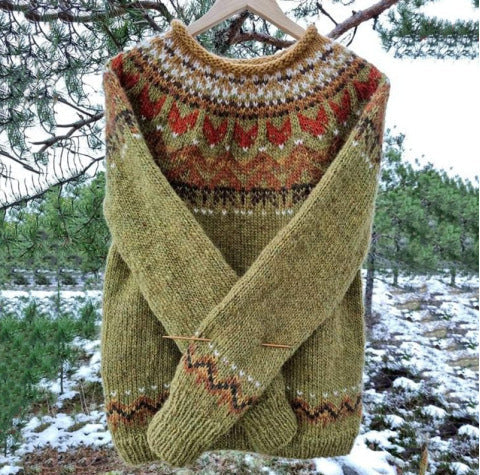 Freya | Women's Icelandic Crew Neck Long Sleeve Sweater