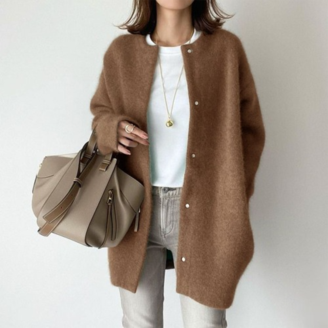 Georgia | Women's Oversized Crew Neck Longline Cardigan