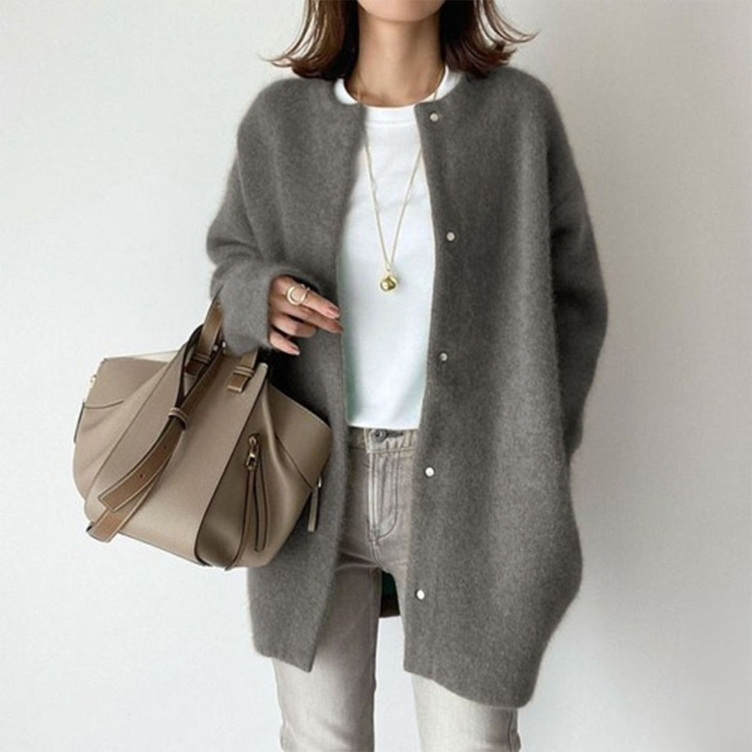 Georgia | Women's Oversized Crew Neck Longline Cardigan