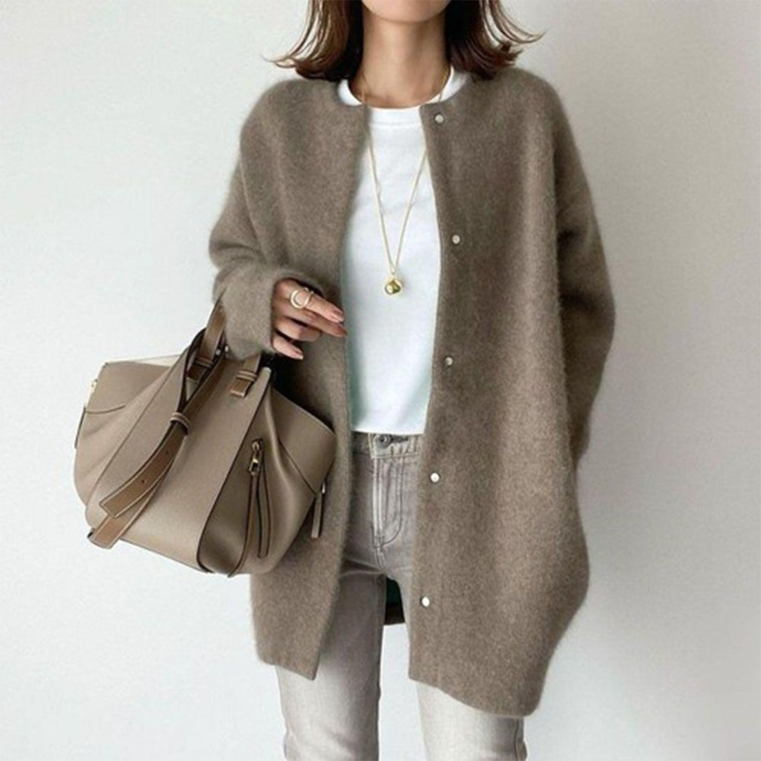 Georgia | Women's Oversized Crew Neck Longline Cardigan