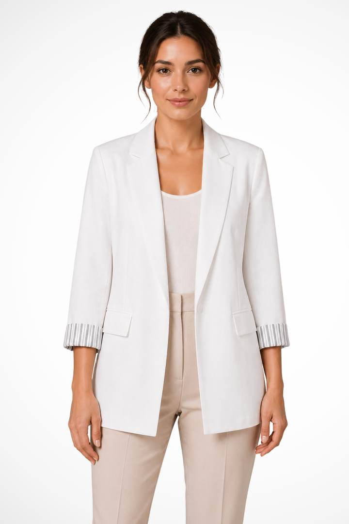 Giselle | Women's Striped Cuff Oversized Lapel Blazer