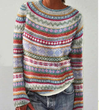 Harlow | Women's Fair Isle Boat Neck Sweater