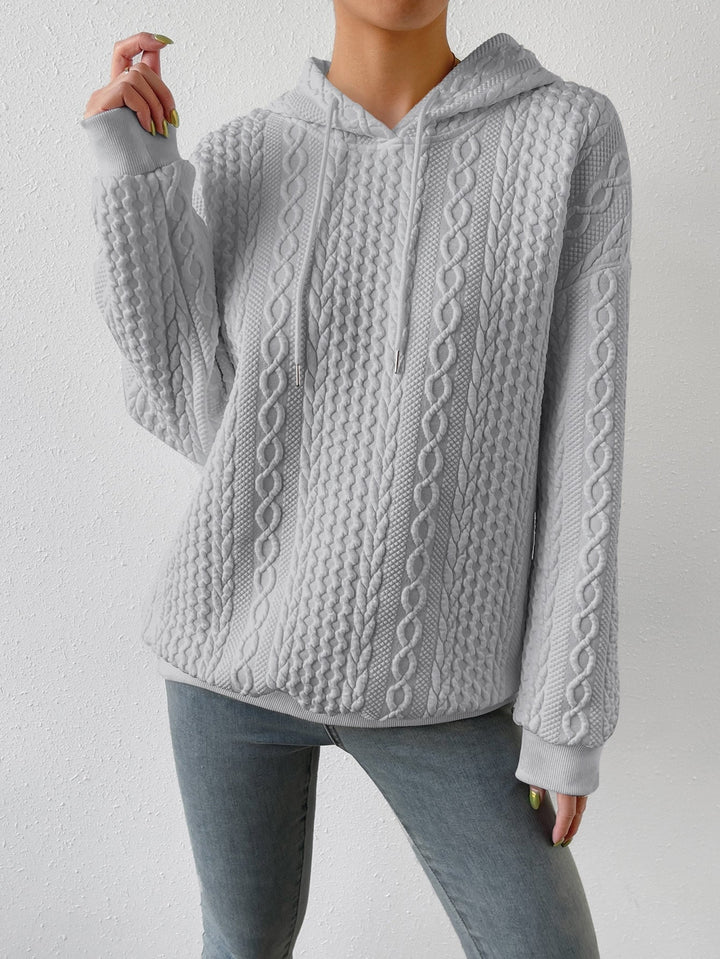 Isla | Women's Cable Knit Drawstring Hoodie