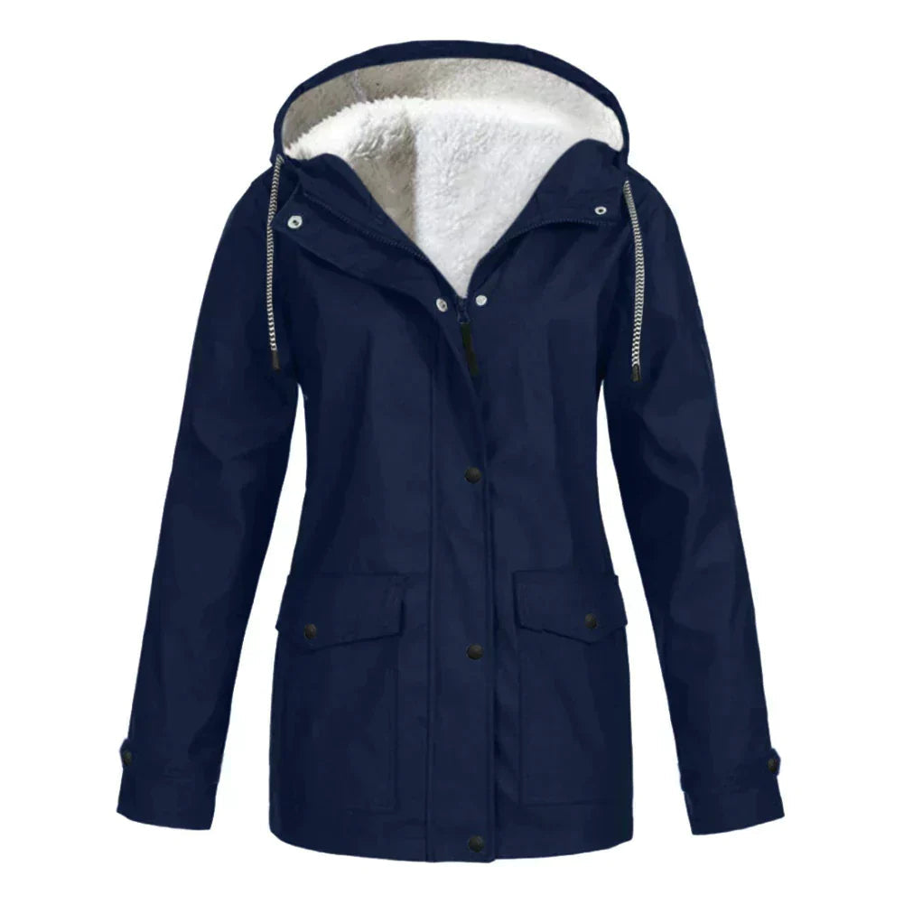 Ivy | Women's Fleece-Lined Hooded Waterproof Rain Jacket