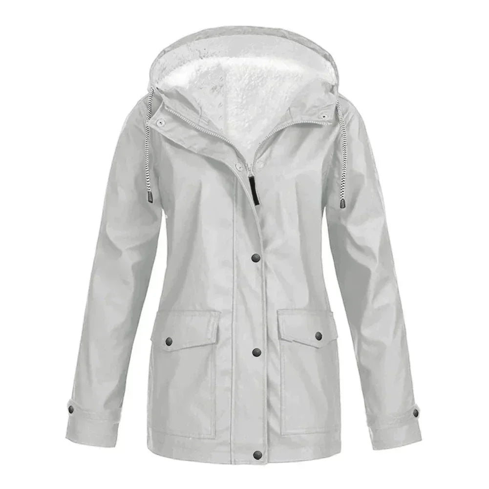 Ivy | Women's Fleece-Lined Hooded Waterproof Rain Jacket