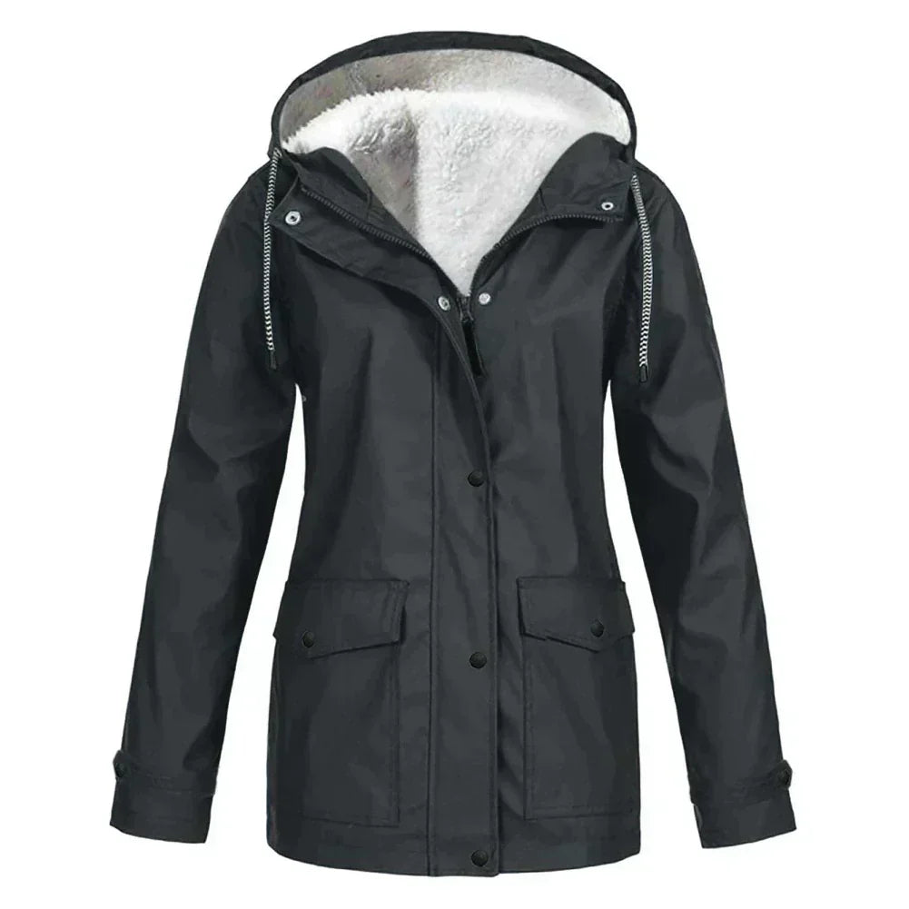 Ivy | Women's Fleece-Lined Hooded Waterproof Rain Jacket