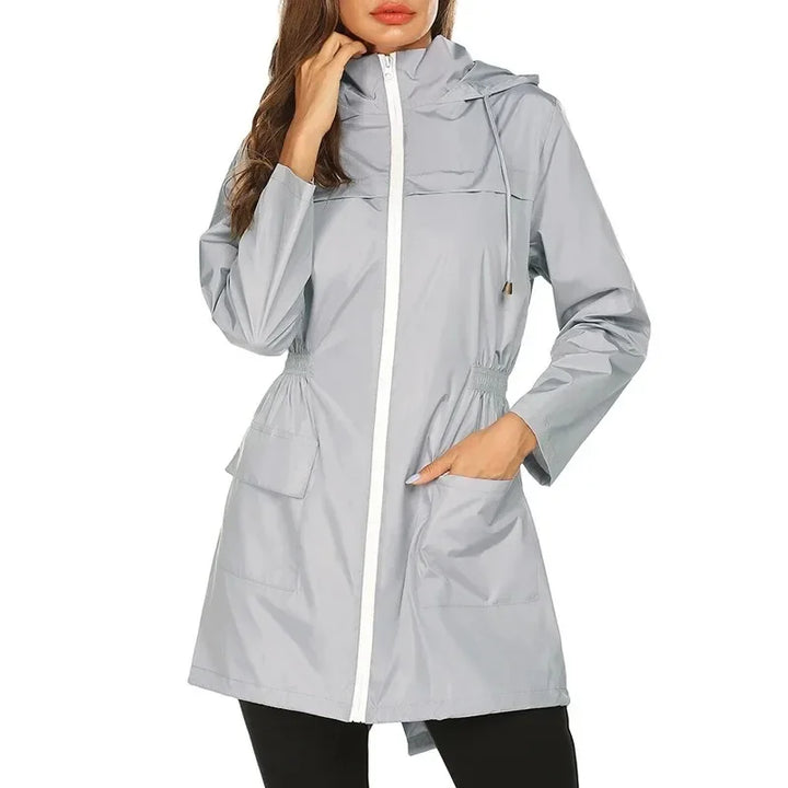 June | Women's Zip Hooded Waterproof Rain Jacket