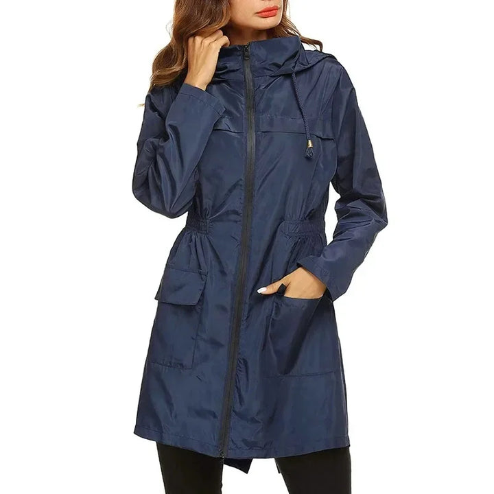 June | Women's Zip Hooded Waterproof Rain Jacket