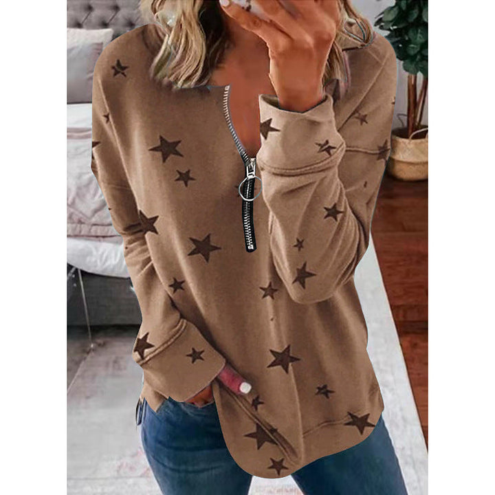 Marielle | Women's Star Quarter-Zip Long Sleeve Sweater