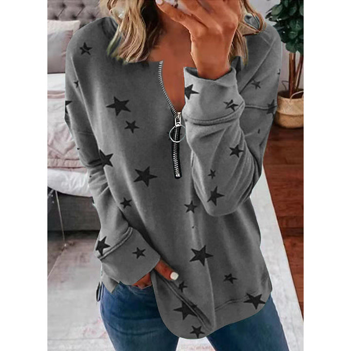 Marielle | Women's Star Quarter-Zip Long Sleeve Sweater