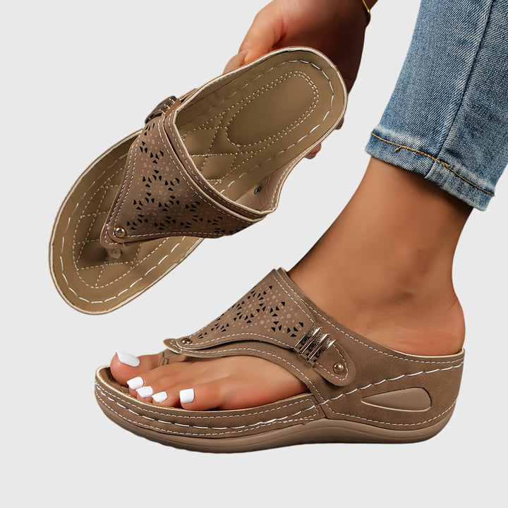 Marisol | Women's Boho Cutout Toe Post Platform Orthopedic Sandals