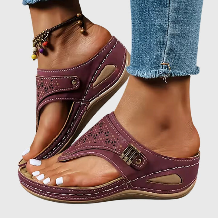 Marisol | Women's Boho Cutout Toe Post Platform Orthopedic Sandals